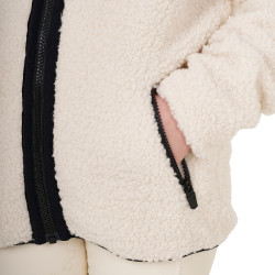 Felpa in pile per bambini con cerniera Equestro Bianco antico Beige