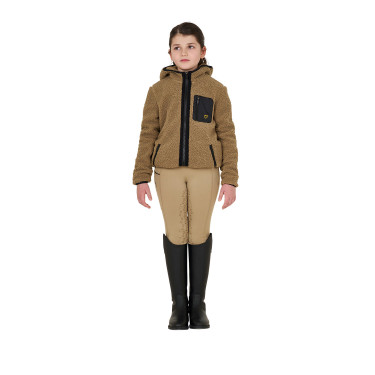 Felpa in pile per bambini con cerniera Equestro Incenso Beige