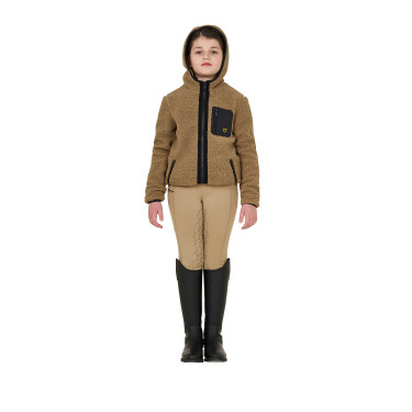 Felpa in pile per bambini con cerniera Equestro Incenso Beige