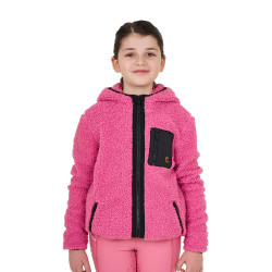 Felpa in pile per bambini con cerniera Equestro Rosa castello
