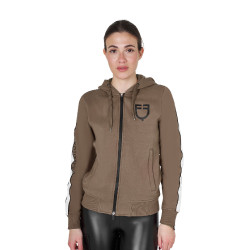 Felpa con cappuccio da donna Equestro con zip Noce Marrone