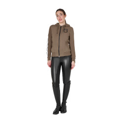 Felpa con cappuccio da donna Equestro con zip Noce Marrone