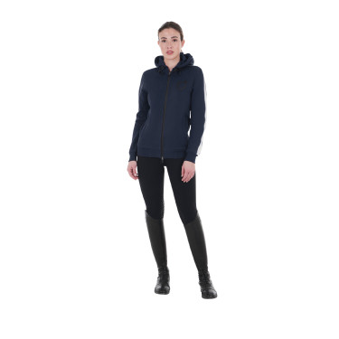 Felpa con cappuccio da donna Equestro con zip Blazer marine Blu marino Felpa con cappuccio da donna Equestro con zip Blazer marine Blu marino