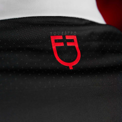 Polo da concorso uomo Equestro Ridertechnology a maniche lunghe con bottoni Nero