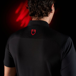 Polo da allenamento da uomo Equestro Ridertechnology a maniche corte con zip Nero