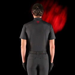 Polo da allenamento da uomo Equestro Ridertechnology a maniche corte con zip Nero