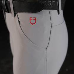 Pantaloni slim fit da donna Equestro Ridertechnology con cuciture termosaldate Uccello beffardo Grigio Pantaloni slim fit da donna Equestro Ridertechnology con cuciture termosaldate Uccello beffardo Grigio