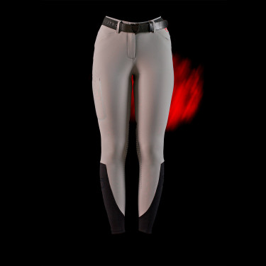 Pantaloni slim fit da donna Equestro Ridertechnology con cuciture termosaldate Uccello beffardo Grigio Pantaloni slim fit da donna Equestro Ridertechnology con cuciture termosaldate Uccello beffardo Grigio