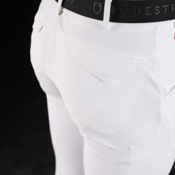 Pantaloni Equestro slim fit da uomo Ridertechnology con cuciture termosaldate Bianco