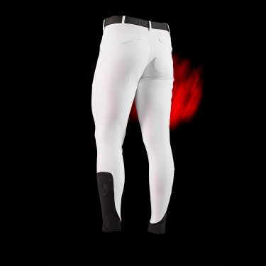 Pantaloni Equestro slim fit da uomo Ridertechnology con cuciture termosaldate Bianco