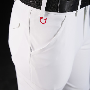 Pantaloni Equestro slim fit da uomo Ridertechnology con cuciture termosaldate Bianco