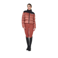 Piumino corto da donna in tessuto stretch Equestro Scooter Beige