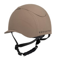 Casco da donna con ampia visiera e logo in rilievo Equestro Noce Marrone