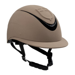 Casco da donna con ampia visiera e logo in rilievo Equestro Noce Marrone