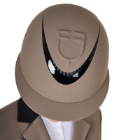 Casco da donna con ampia visiera e logo in rilievo Equestro Noce Marrone