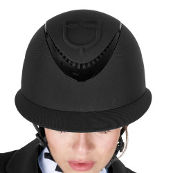 Casco da donna con ampia visiera e logo in rilievo Equestro Nero Casco da donna con ampia visiera e logo in rilievo Equestro Nero
