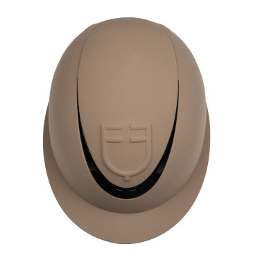 Casco da donna con ampia visiera e logo in rilievo Equestro Noce Marrone