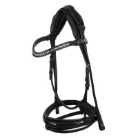 Briglia Damigella in cuoio di vitello Acavallo Nero / bianco