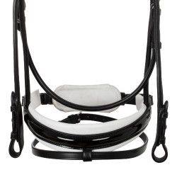 Briglia Damigella in cuoio di vitello Acavallo Nero / bianco