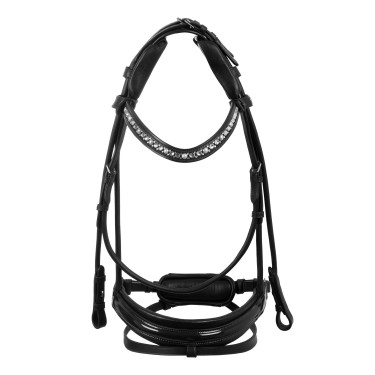 Briglia Damigella in cuoio di vitello Acavallo Nero / nero