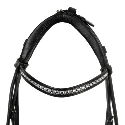 Briglia Dalila in cuoio di vitello Acavallo Nero / bianco