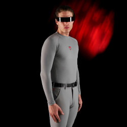 Base Layer uomo maniche lunghe Equestro Ridertechnology Uccello beffardo Grigio
