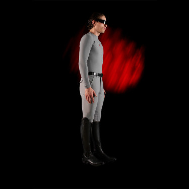 Base Layer uomo maniche lunghe Equestro Ridertechnology Uccello beffardo Grigio