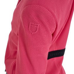 Giacca da concorso a tre bottoni da ragazza in mesh Equestro Caprifoglio Rosa Giacca da concorso a tre bottoni da ragazza in mesh Equestro Caprifoglio Rosa