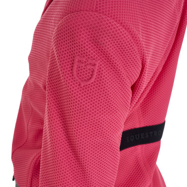 Giacca da concorso a tre bottoni da ragazza in mesh Equestro Caprifoglio Rosa Giacca da concorso a tre bottoni da ragazza in mesh Equestro Caprifoglio Rosa