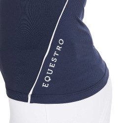 T-shirt tecnico da allenamento da donna taglio slim Equestro Blazer marine Blu marino