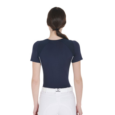 T-shirt tecnico da allenamento da donna taglio slim Equestro Blazer marine Blu marino
