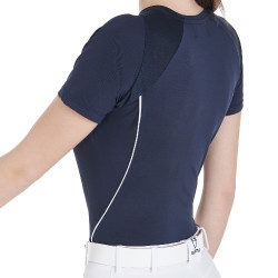 T-shirt tecnico da allenamento da donna taglio slim Equestro Blazer marine Blu marino