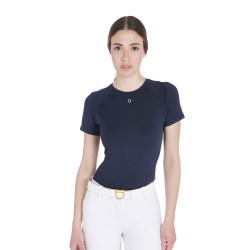 T-shirt tecnico da allenamento da donna taglio slim Equestro Blazer marine Blu marino