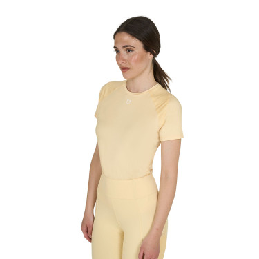 T-shirt tecnico da allenamento da donna taglio slim Equestro Soleil Arancione