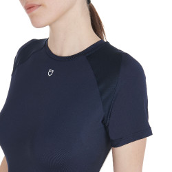 T-shirt tecnico da allenamento da donna taglio slim Equestro Blazer marine Blu marino