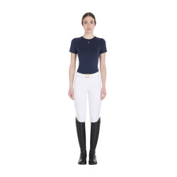 T-shirt tecnico da allenamento da donna taglio slim Equestro Blazer marine Blu marino