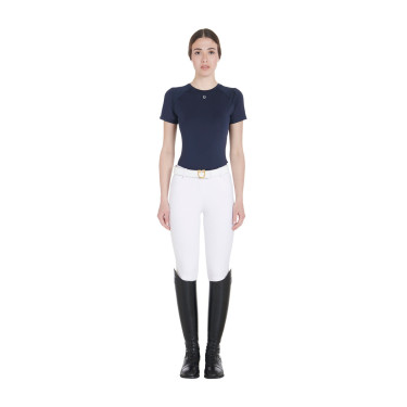 T-shirt tecnico da allenamento da donna taglio slim Equestro Blazer marine Blu marino