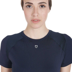 T-shirt tecnico da allenamento da donna taglio slim Equestro Blazer marine Blu marino
