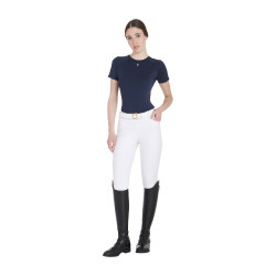 T-shirt tecnico da allenamento da donna taglio slim Equestro Blazer marine Blu marino