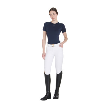 T-shirt tecnico da allenamento da donna taglio slim Equestro Blazer marine Blu marino