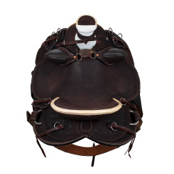 Sella western Wade con arcione in legno e sottopancia Denver Marrone