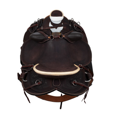 Sella western Wade con arcione in legno e sottopancia Denver Marrone