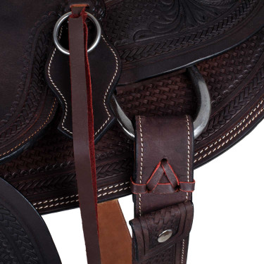 Sella western Wade con arcione in legno e sottopancia Denver Marrone