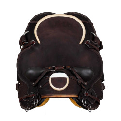 Sella western Wade con arcione in legno e sottopancia Denver Marrone
