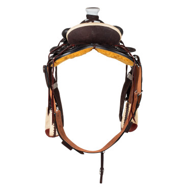 Sella western Wade con arcione in legno e sottopancia Denver Marrone