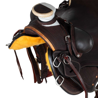 Sella western Wade con arcione in legno e sottopancia Denver Marrone