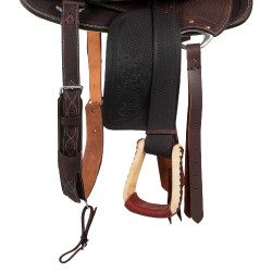 Sella western Wade con arcione in legno e sottopancia Denver Marrone