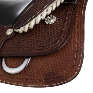 Finitura in rawhide 9002 della sella Pool Marrone