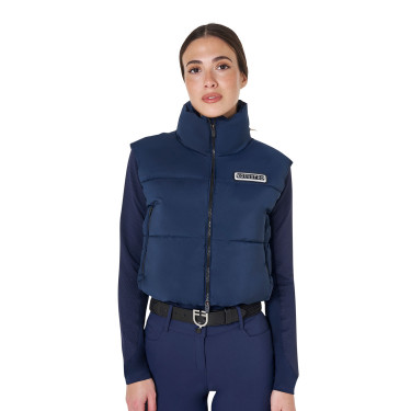 Gilet corto con zip da donna Equestro Blazer marine Blu marino