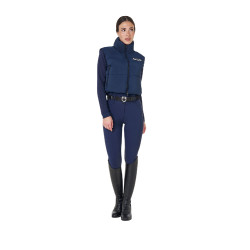 Gilet corto con zip da donna Equestro Blazer marine Blu marino
